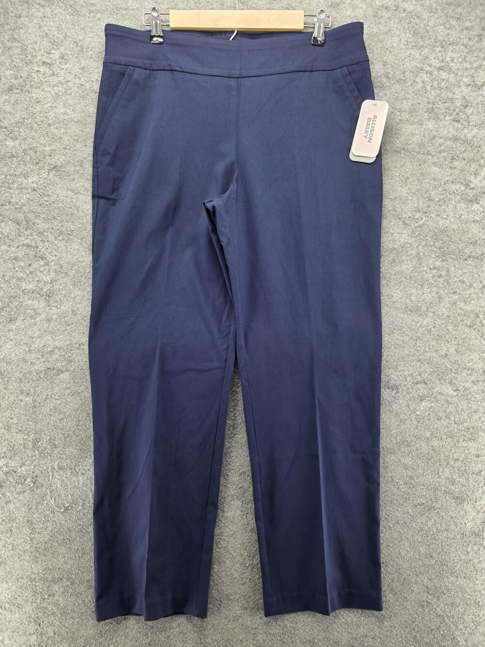 Allison Daley Pants Womens 14S Blue Dress Pants Twill Pull On Stretch 30 In